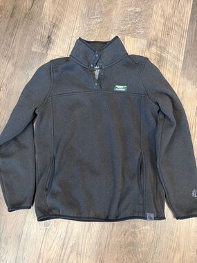 L.L. Bean Black Snap-Placket Pullover